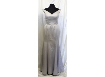 Belsoie  Grecian Ivory Marquis Satin  Gown