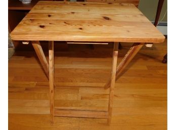 Snack Tables Solid Pine TV Dinner Table Set With Stand