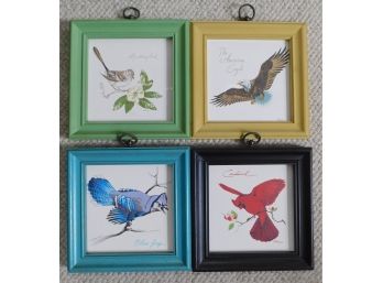 Ceramic Tiles Screencraft Hand Decorated Bird Framed  - Set Of Four