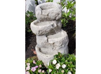 Outdoor Stacked Stone Water Fountain