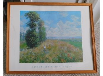 'Meadow With Populars' By Claude Monet Framed Art Print