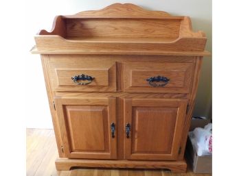 Lovely Pine Dry Sink Cabinet With Flatware Drawer Insert