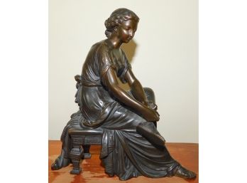 Duchoiselle Patinated Bronze French Sculpture Deity Figure, 19th Century