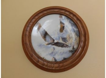 Lenox 'Soaring The Peaks' Eagle Conservation Collection Plate With Wooden Frame