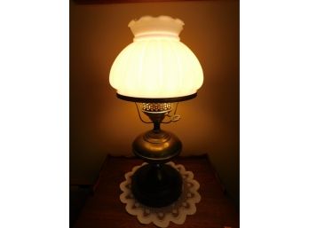 Brass & Milk Glass Vintage Table Lamp