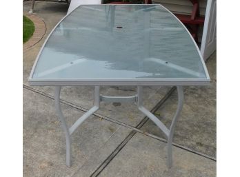 Metal Framed Glass Top Outdoor Dining Table