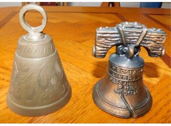 Mini Brass Liberty Decorative Bell & Brass Etched Bell