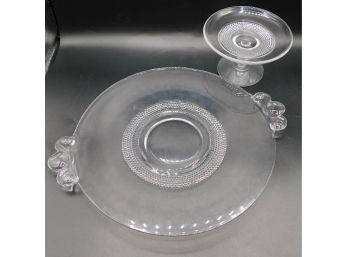 Pair Of Decorative Glass Serving Plates