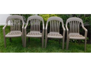 Plastic Indoor/Outdoor Chairs - Set Of Four