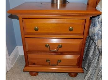 Open Home Pine Bedroom Three Drawer Night Stand