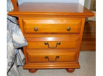 Open Home Pine Bedroom Three Drawer Night Stand