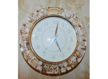 Beachy First Time Sea Shell Resin Wall Clock