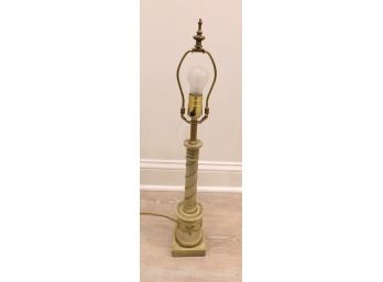 Vintage Alabaster Style Wooden Lamp