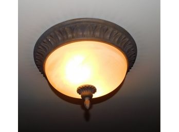 Metal Flush Mount Ceiling Light With Glass Shade