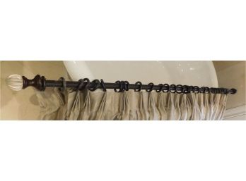 Decorative Wooden Curtain Rod With Matching Rings And Wall Mount
