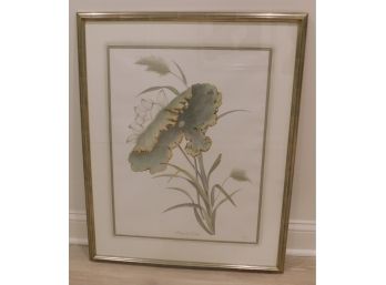 Antique 'Sacred Lotus' 1820 Print - In Decorative Frame