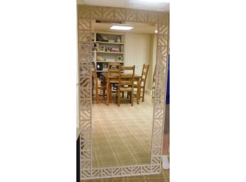 Full Body Wall Mounted Mirror With Decorative White Frame
