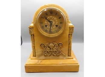 Tiffany & Co- Marble With Gold Accents Mantle Clock
