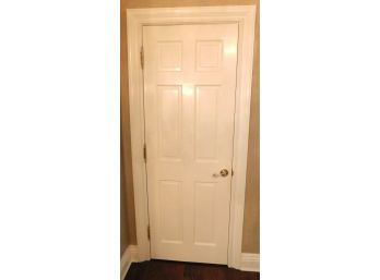 Solid Panel White Colonial Wooden Door With Baldwin Brass Fittings