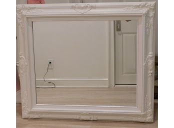 Decorative White Framed Rectangular Wall Mirror
