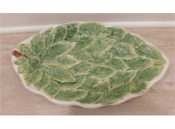 Lovely Leaf Pattern Ceramic Serving Tray