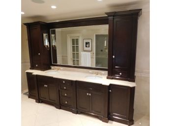 Fabulous Large Vanity Wall Unit Mahogany And Marble Bathroom With Kohler Sinks