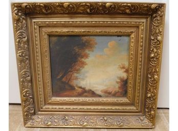 Canvas Landscape Painting With Decorative Wooden Frame