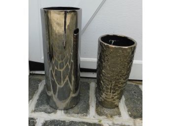 Stylish Metal Vases - Pair Of 2