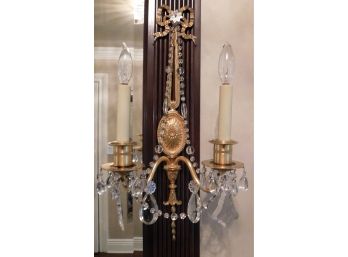 Lovely Deocrative Brass Sconces With Ribbon Design -pair Of 2