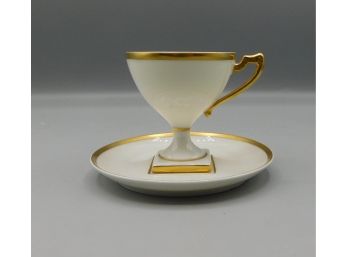 Limoges France - Porcelain Teacup And Saucer Set