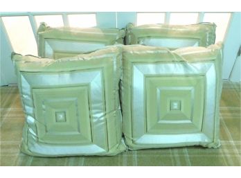 Square Throw Pillows With Custom Gold And White Pillowcases