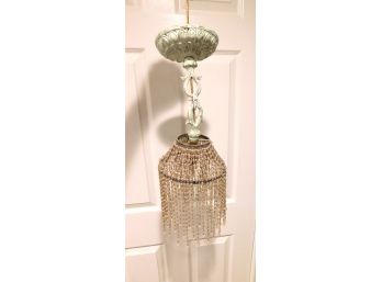 Vintage Swag Beaded Hanging Light With Metal Chain