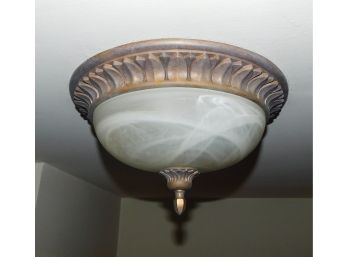 Metal Flush Mount Ceiling Light With Glass Shade