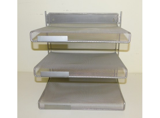 3-tier Silver Wire Metal Organizer For Desk Or Office