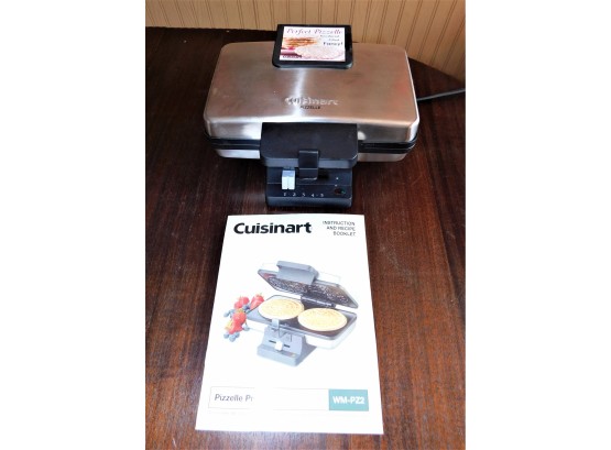 CUISINART Pizzelle Cannoli Maker Cookie Baker Press WM-PZ2 Stainless Non Stick With Instruction/recipe Booklet