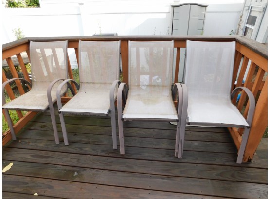 Metal Outdoor Chairs - Set Of 4