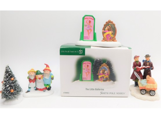 Department 56 - The Little Ballerina, Carolers & Couple With A Baby Carriage