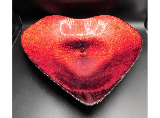 Red With Silver Bottomed Decorative Heart-Shaped Bowl
