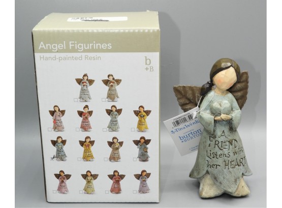 Tina Wenke Licensed By Burton & Burton Hand Painted Resin Angel Figurine - NEW IN BOX