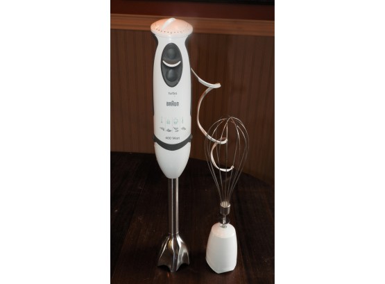 Braun Turbo 400 Watt Electric Immersion Hand Blender With Whisk Attachment