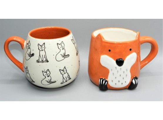 Fox Themed Mugs - Assorted Set Of 2