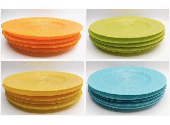Colorful Glittery Plates - Assorted Colors - Set Of