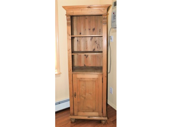 Attractive Pine Display Cabinet With Bottom Door Storage