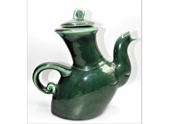 Lamber Green Ceramic Teapot With Lid