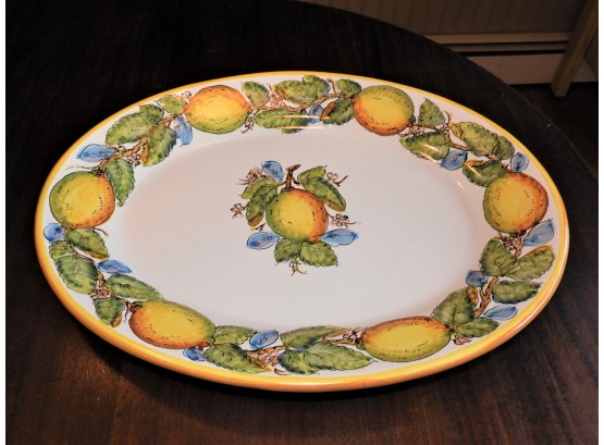 Rampini Radda, Lemon Design Hand Painted Ceramic Platter Signed