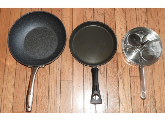 Assorted Set Of 3 Frying Pans - Bialetti, Bernades, Induction