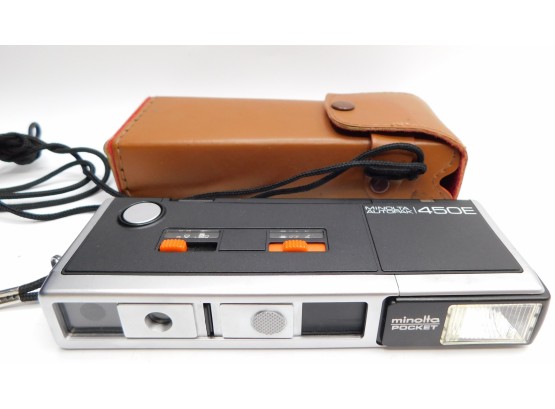 Vintage Minolta Pocket Autopack 450E Camera With Carry Case