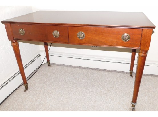Lovely Wood Lap Top/Writing Desk/Table With 2-drawers & On Coaster Wheels