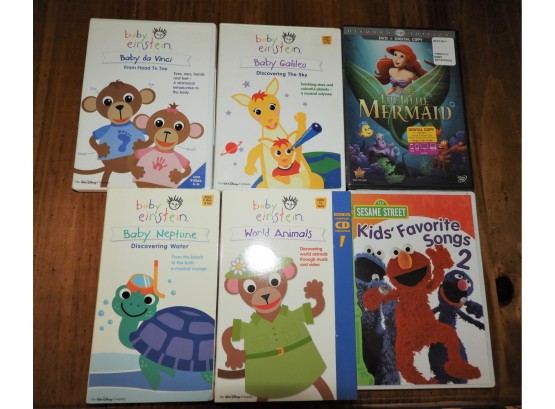 Assorted Lot Of 6 Children's DVD's & VHS Videos