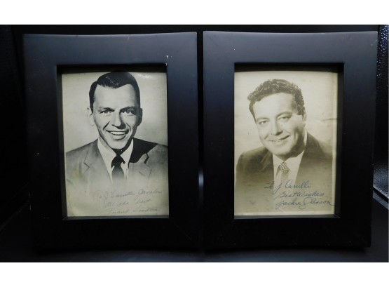 Black & White Signed Photographs Of Frank Sinatra & Jackie Gleason